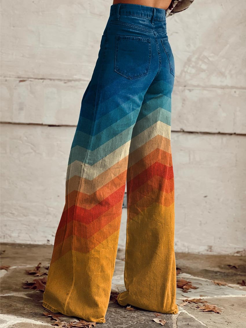 Ruby™ I Retro Chevron Wide-Leg Pants