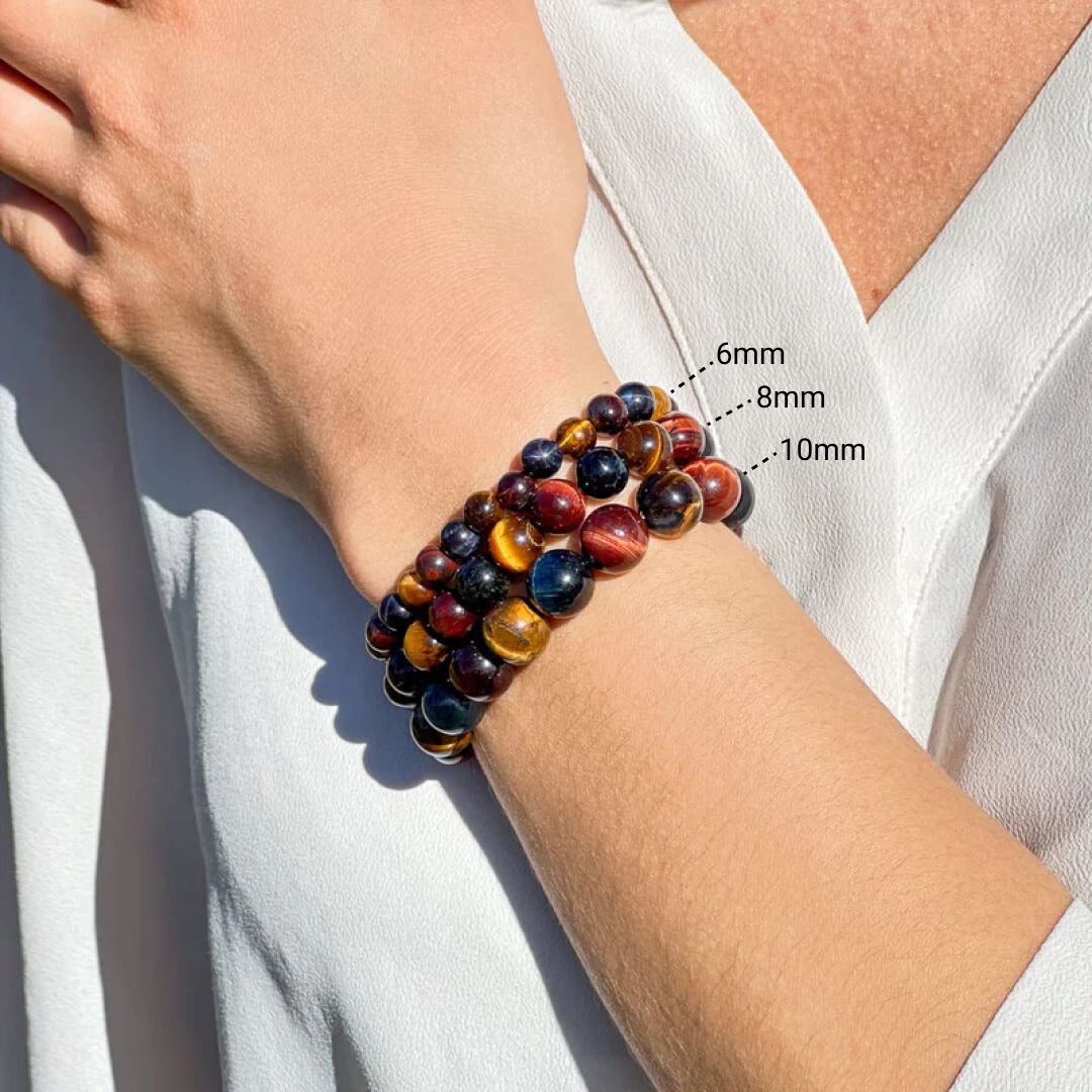 Bracelet "Multiple Eye" in Tiger's Eye, Bull's Eye & Hawk's Eye.