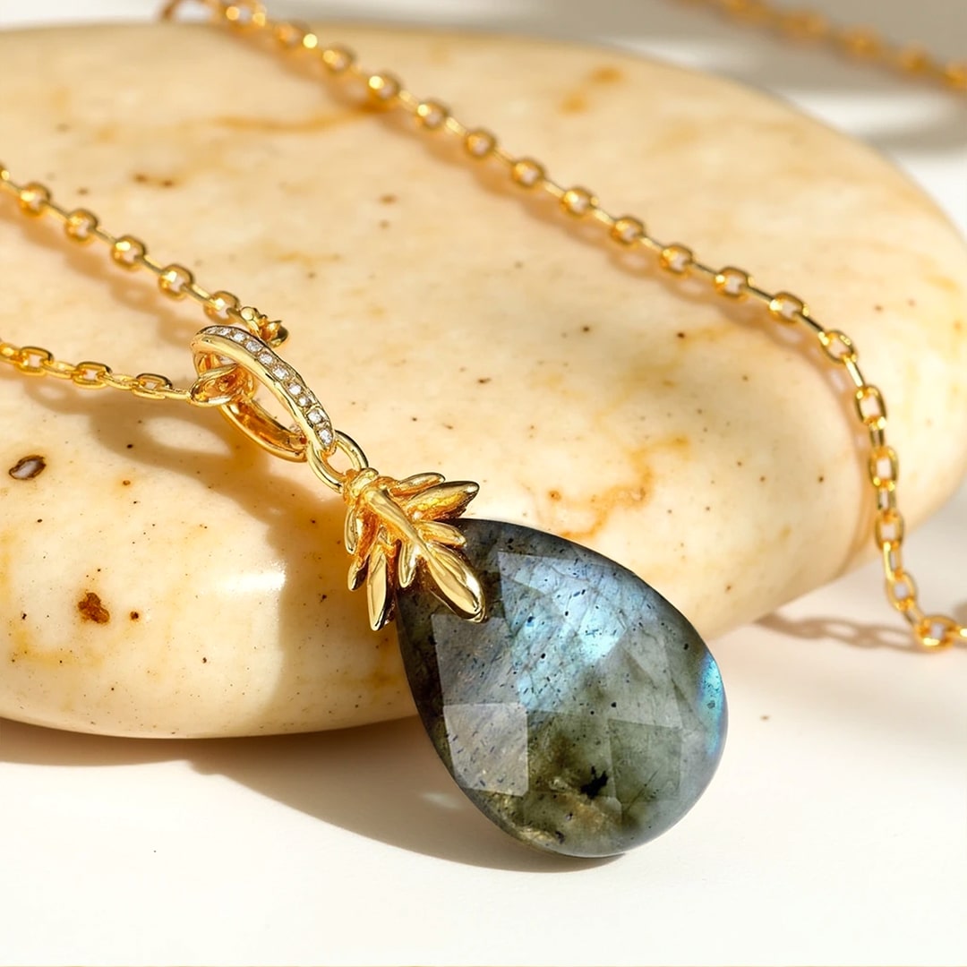 Celestial Shield" Pendant in Labradorite