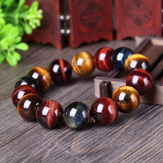 Bracelet "Multiple Eye" in Tiger's Eye, Bull's Eye & Hawk's Eye.